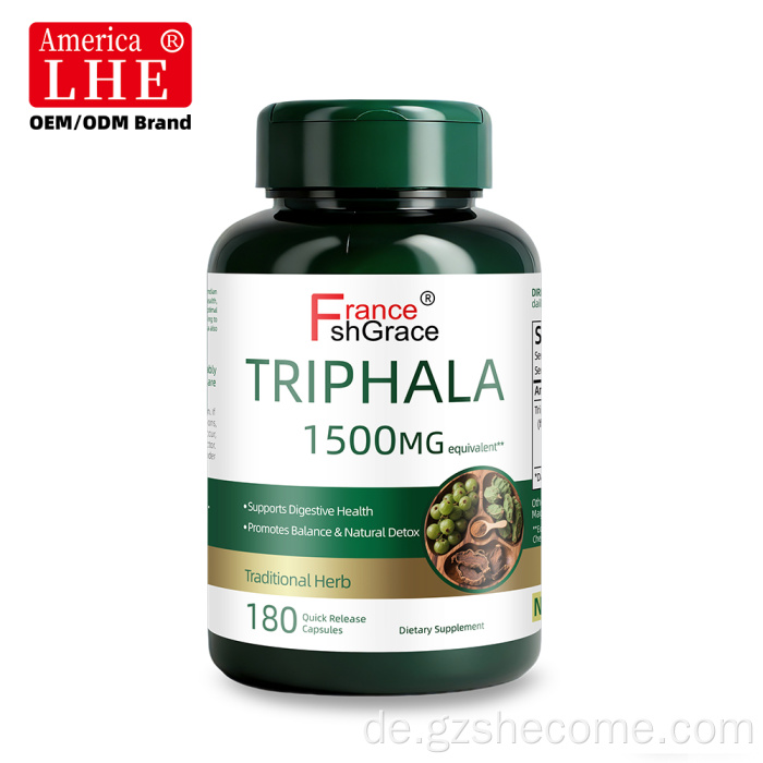 Pflanzliche Triphala-Kapseln zur Unterstützung der Verdauungsgesundheit